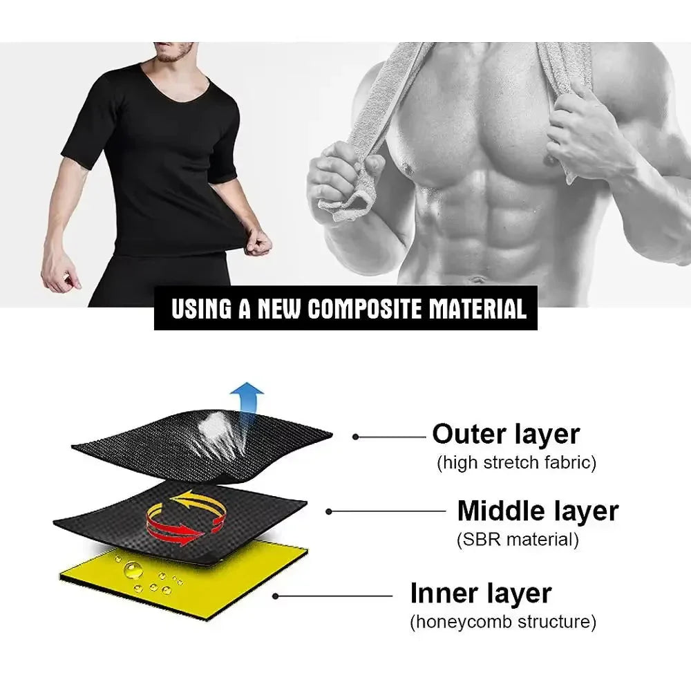 Men Trainning Exercise T-shirts Sportswear Gym Sauna Workout Fitness Short Sleeves Clothes Compression Tracksuit Athletic Shirts