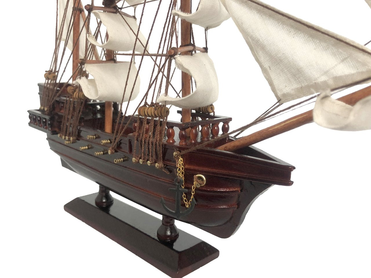 Wooden Captain Hook's Jolly Roger from Peter Pan White Sails Pirate Ship Model 20""