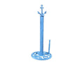 Rustic Dark Blue Whitewashed Cast Iron Anchor Paper Towel Holder 16""