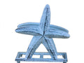 Rustic Dark Blue Whitewashed Cast Iron Starfish Napkin Holder 6""