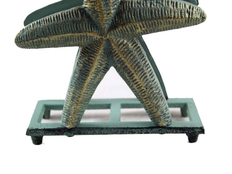 Antique Bronze Cast Iron Starfish Napkin Holder 6""