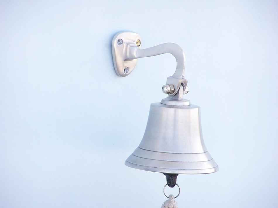 Brushed Nickel Hanging Ship's Bell 6""