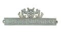 Antique Bronze Cast Iron Crews Quarters Sign with Ship Wheel and Anchors 9""