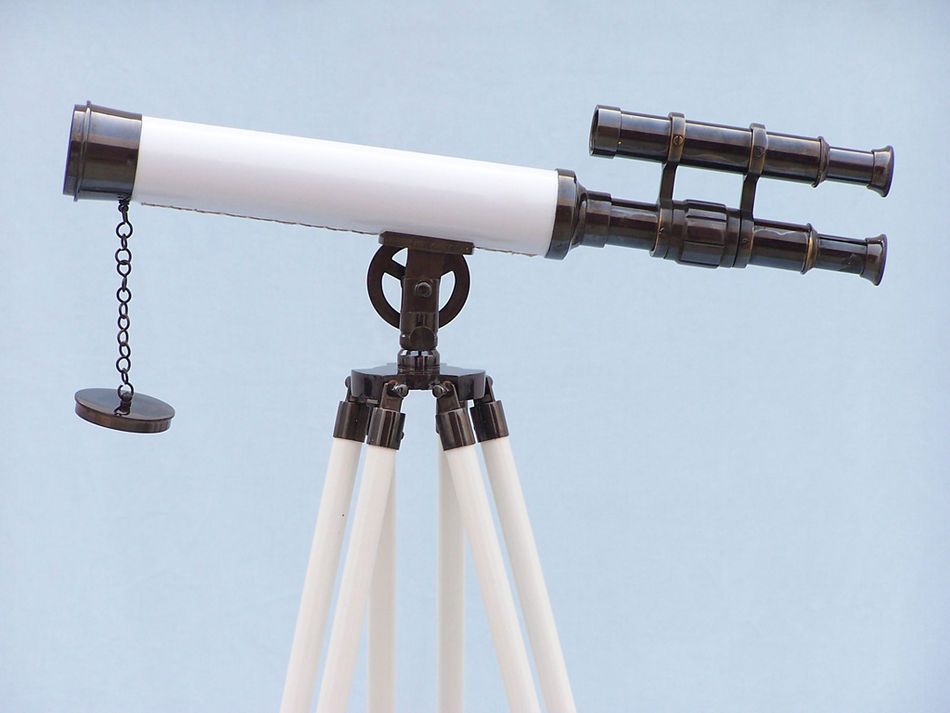 Floor Standing Oil Rubbed Bronze with White Leather Griffith Astro Telescope 50""