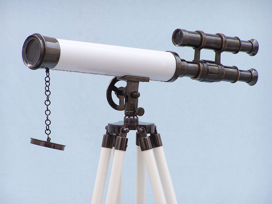 Floor Standing Oil Rubbed Bronze with White Leather Griffith Astro Telescope 50""