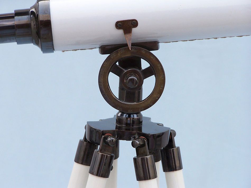 Floor Standing Oil Rubbed Bronze with White Leather Griffith Astro Telescope 50""