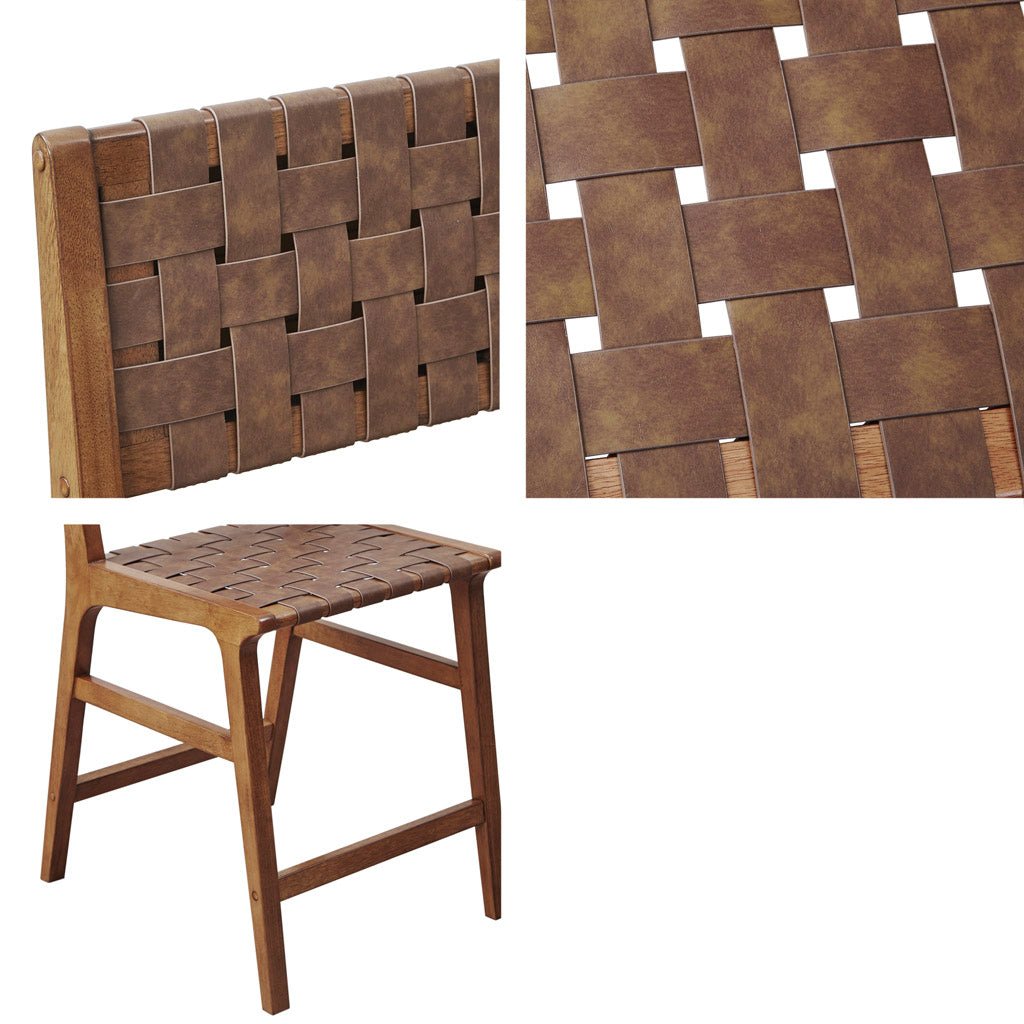 Nebuluxe Faux Leather Woven Counter Stool
