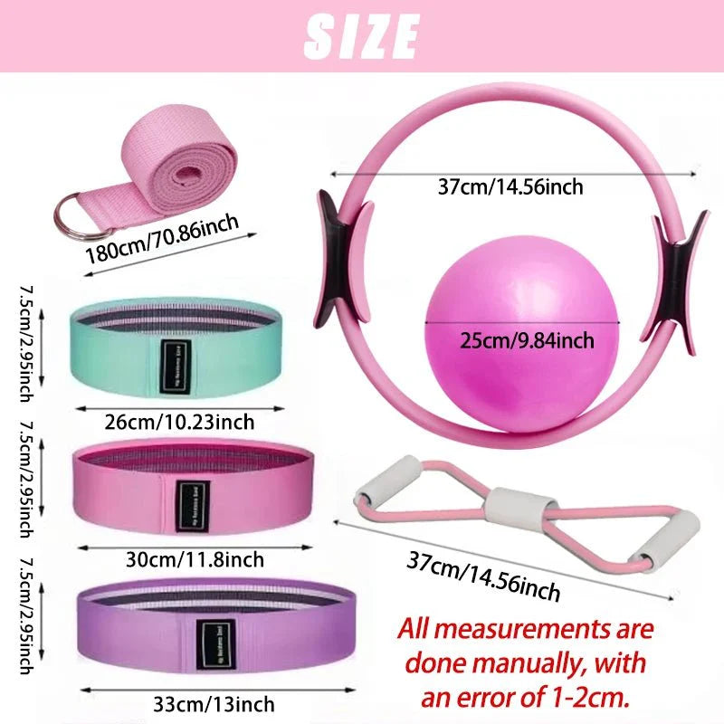 NEW Pilates Ball And Ring Set Pilates Fitness Ring Resistance Band Exercise Workout Fitness Equipment For Pregnancy Postpartum