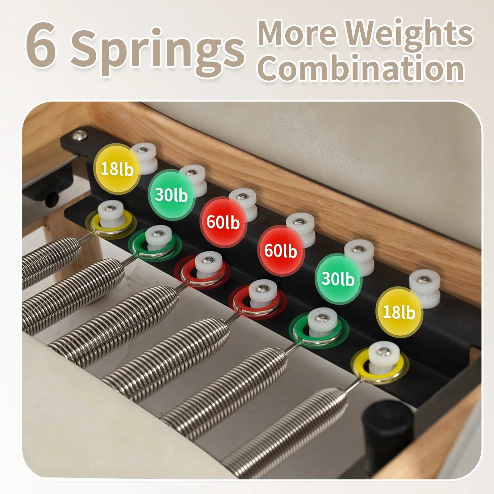 Nexace Wood Pilates Reformer Machine for Home Fitness