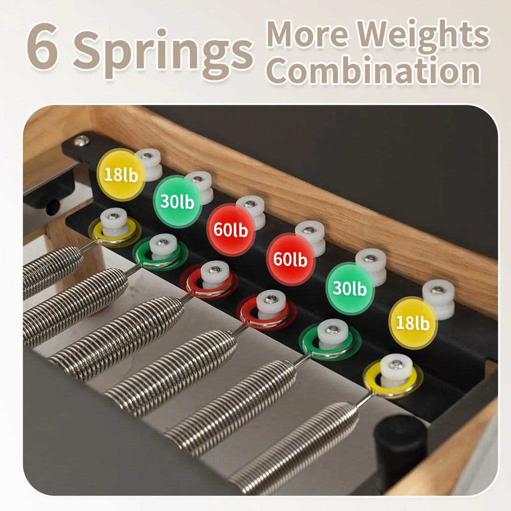 Nexace Wood Foldable Pilates Reformer with Tower