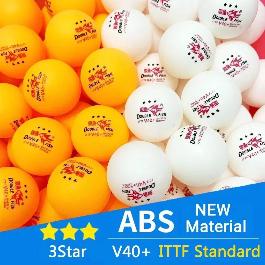 Original DOUBLE FISH V40+ 3 Star 30Pcs Ping Pong Ball Seamed ABS New Material Table Tennis Balls ITTF Standard Ping Pong Balls
