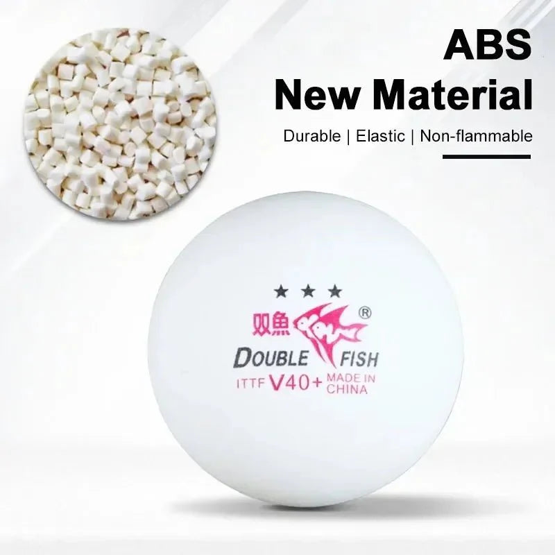 Original DOUBLE FISH V40+ 3 Star 30Pcs Ping Pong Ball Seamed ABS New Material Table Tennis Balls ITTF Standard Ping Pong Balls