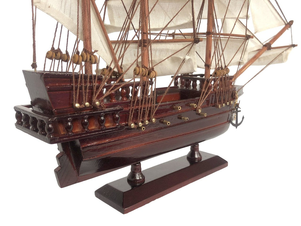 Wooden Black Bart's Royal Fortune White Sails Pirate Ship Model 15""