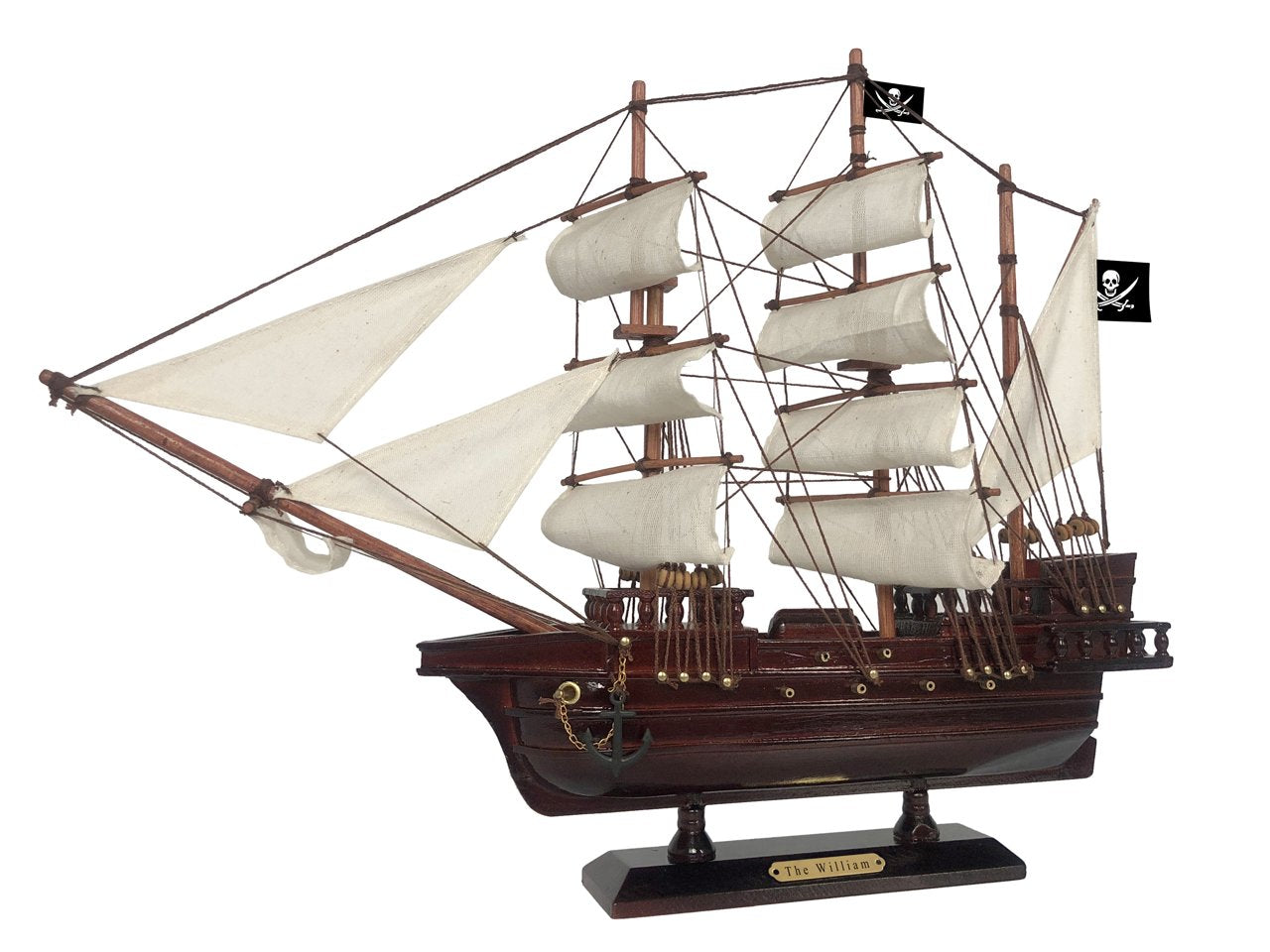 Wooden Calico Jack's The William White Sails Pirate Ship Model 15""