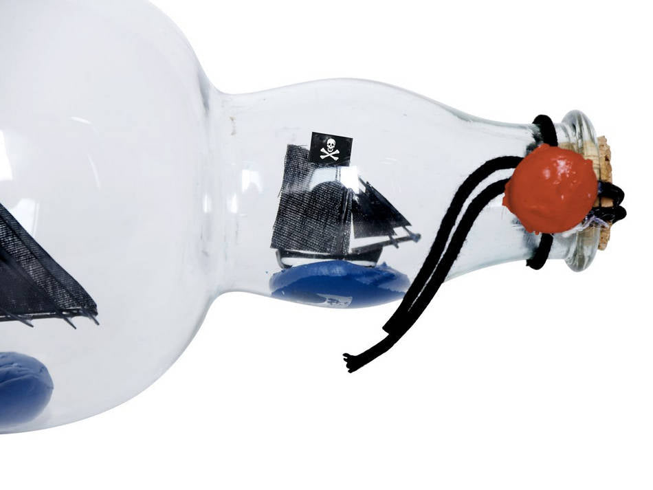 Captain Kidd's Adventure Galley Model Ship in a Glass Bottle 11""