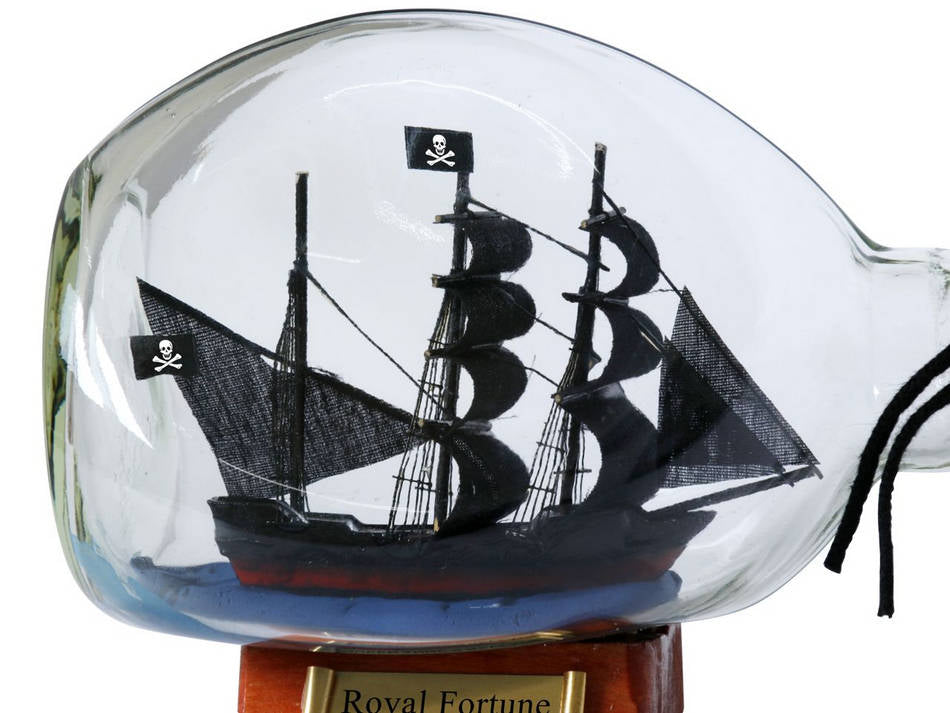 Black Bart's Royal Fortune Pirate Ship in a Bottle 7""