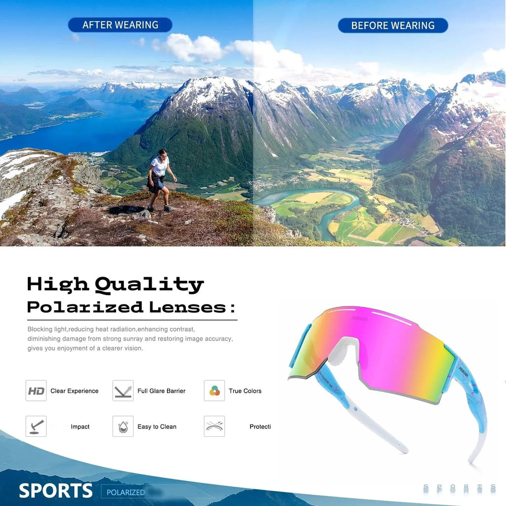 Polarized Sports Sunglasses for Cycling Running and Baseball