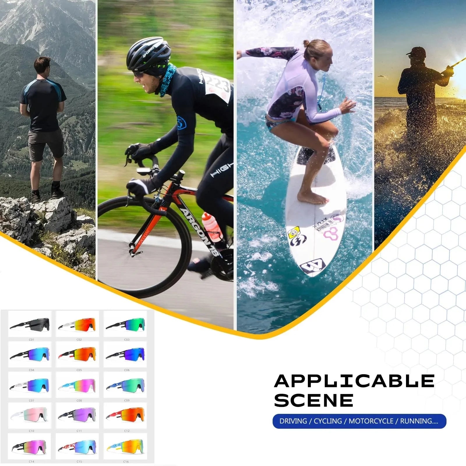 Polarized Sports Sunglasses for Cycling Running and Baseball
