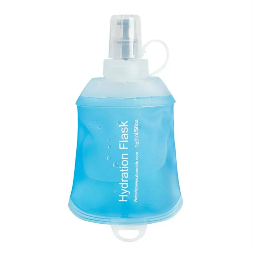 Portable TPU Folding Water Bottle Soft Flask Blue Sport Water Bottle Water Bag Collapsible Water Bottle 500ML 250ML 150ML