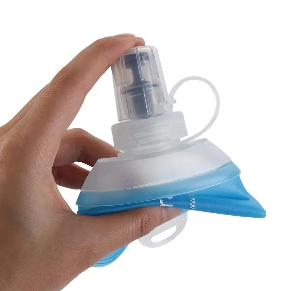 Portable TPU Folding Water Bottle Soft Flask Blue Sport Water Bottle Water Bag Collapsible Water Bottle 500ML 250ML 150ML