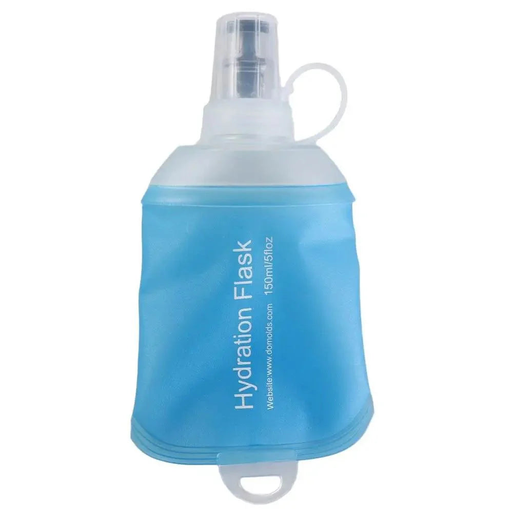 Portable TPU Folding Water Bottle Soft Flask Blue Sport Water Bottle Water Bag Collapsible Water Bottle 500ML 250ML 150ML