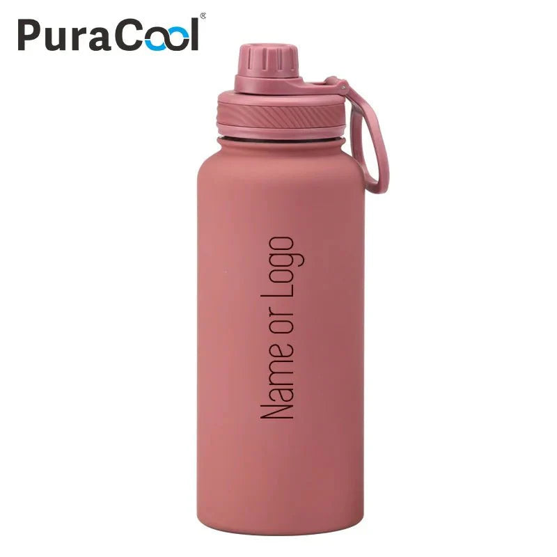 PuraCool Custom Water Bottle | 1000ml Large Capacity Tumbler | Personalized Thermal Flask | Perfect Gift
