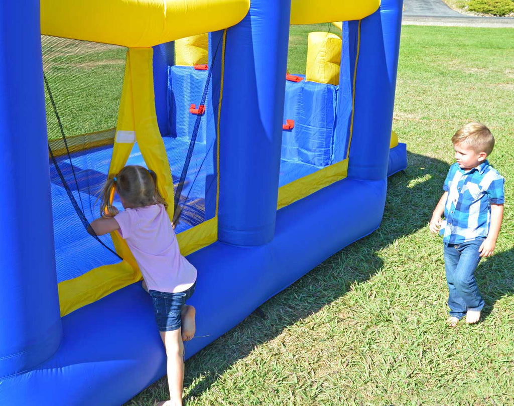 Island Hopper Racing Slide and Slam Bounce House