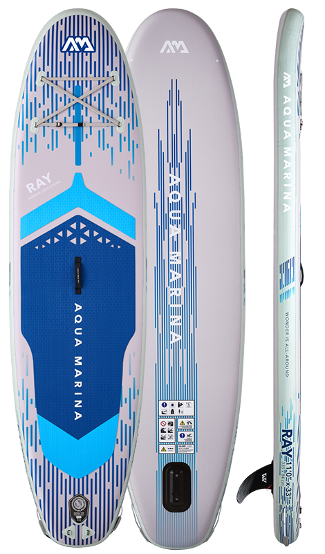 Aqua Marina Ray Glowing Paddle Board with 7 Color Options - Includes Paddle