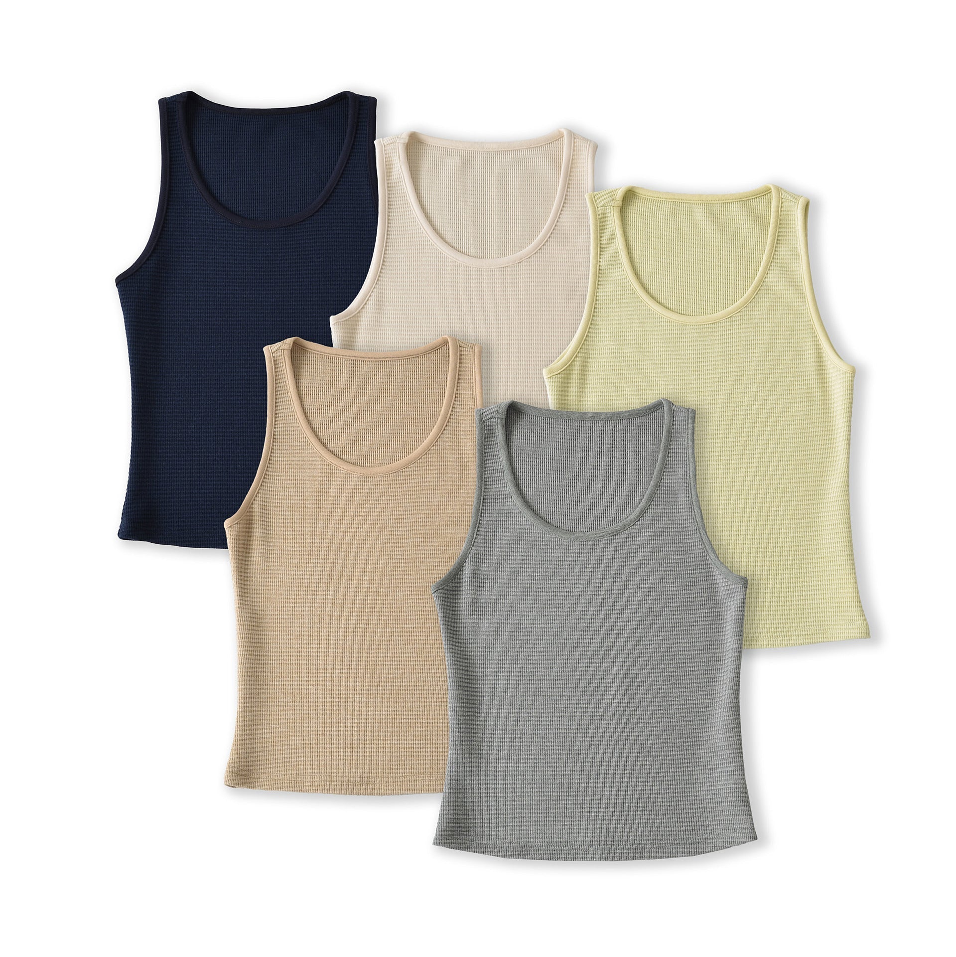 Round neck sleeveless fitness and casual waffle vest