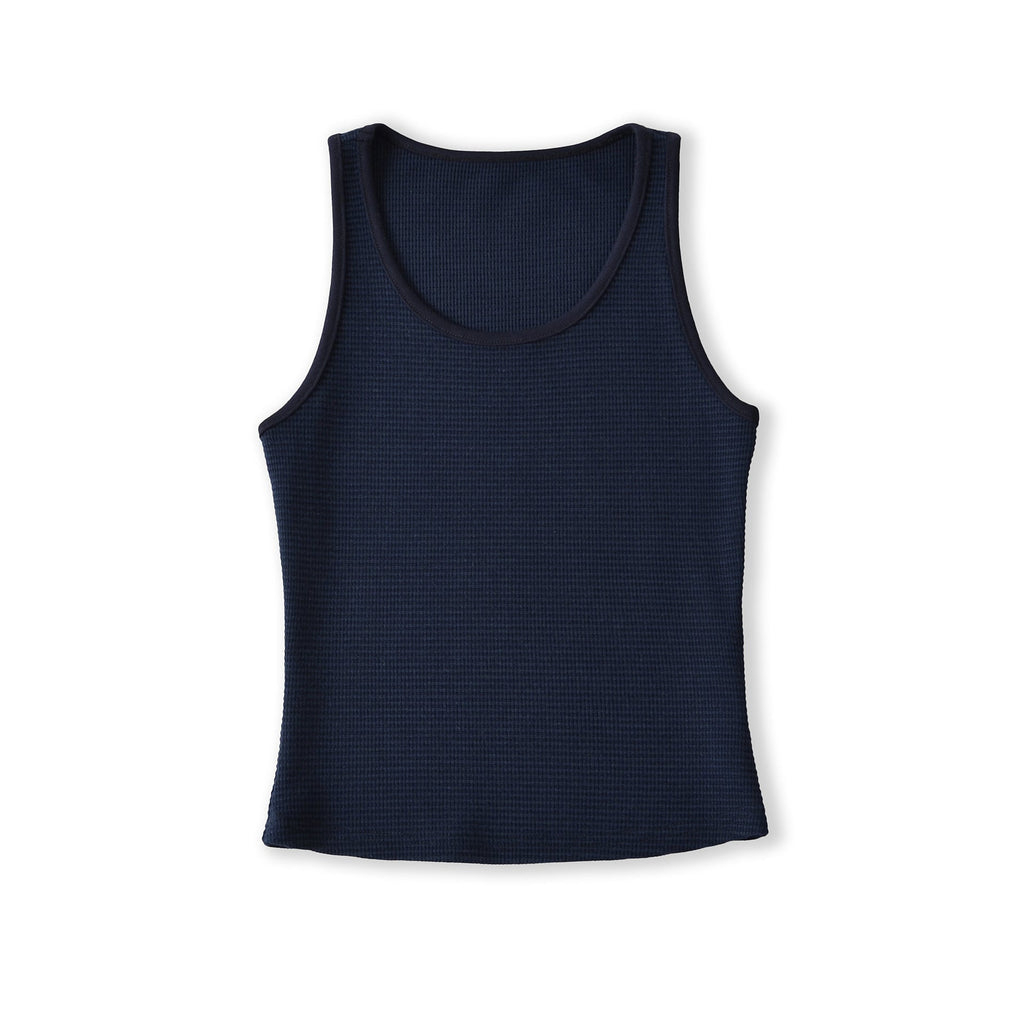 Round neck sleeveless fitness and casual waffle vest