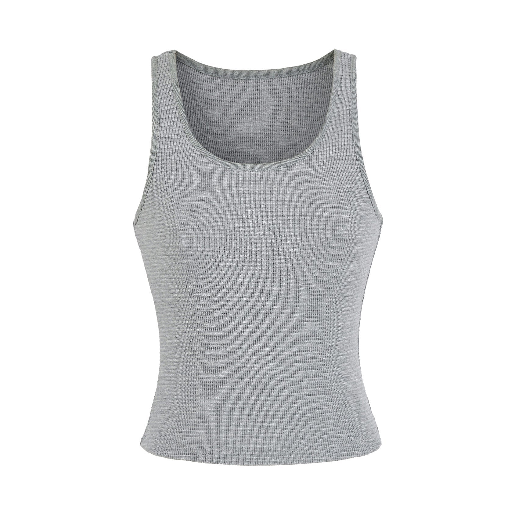 Round neck sleeveless fitness and casual waffle vest