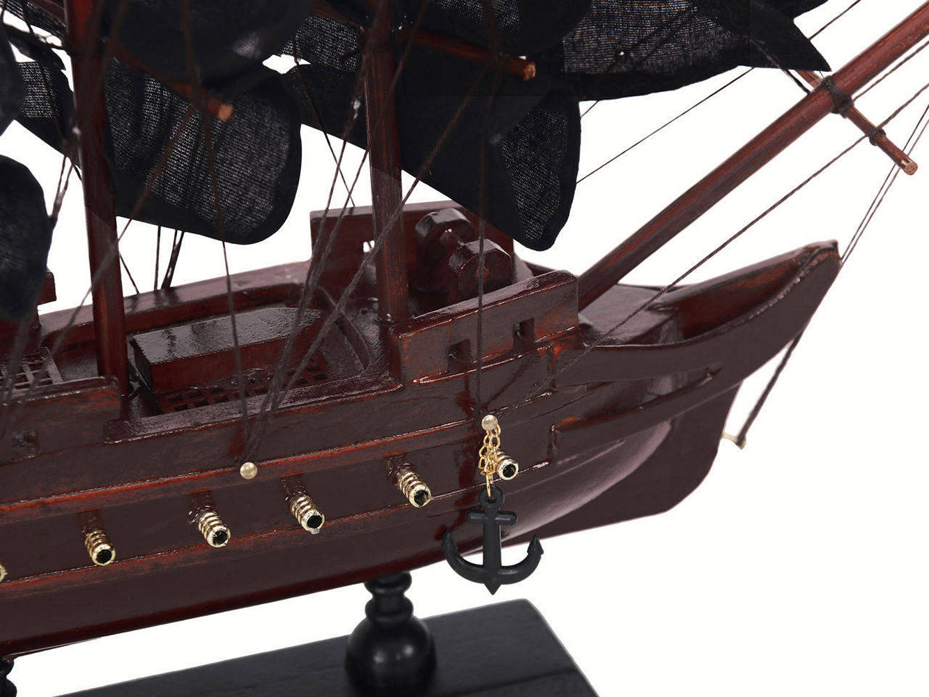 Wooden Black Bart's Royal Fortune Black Sails Model Pirate Ship 12""