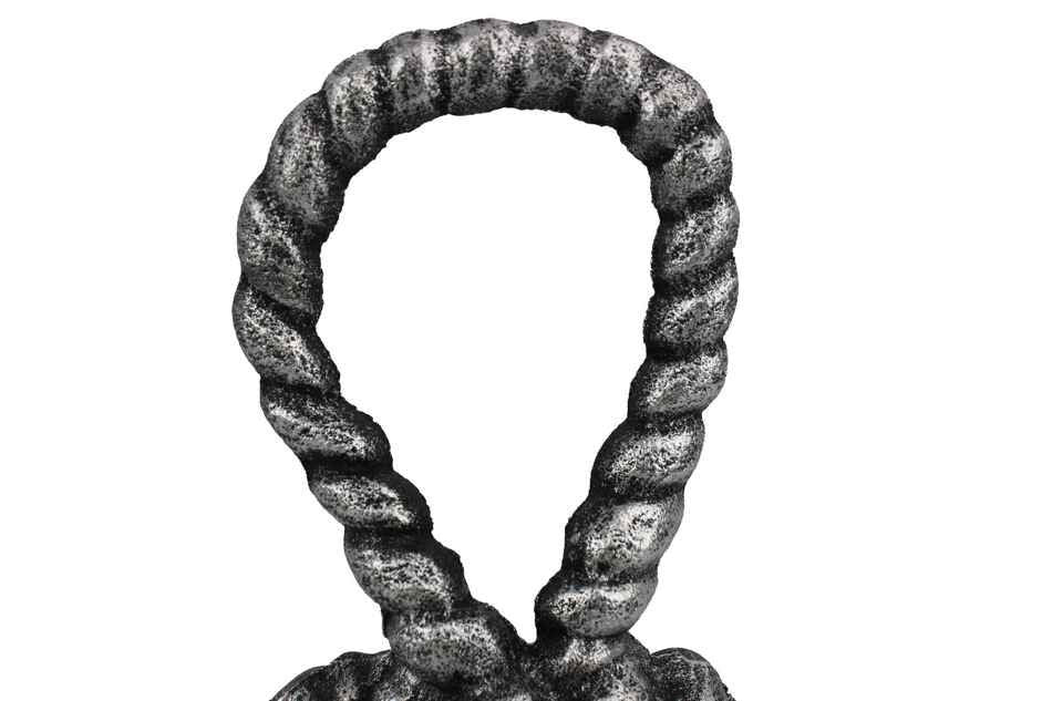 Antique Silver Cast Iron Sailors Knot Door Stopper 10""