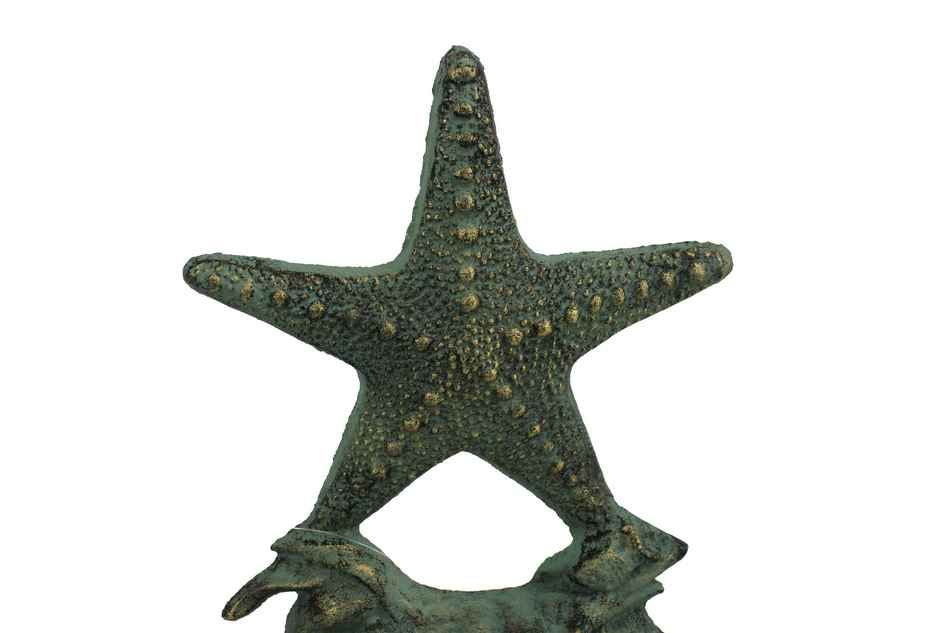 Antique Seaworn Bronze Cast Iron Starfish Door Stopper 11""