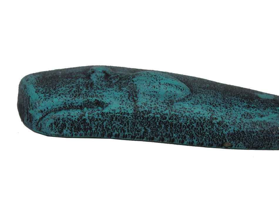 Seaworn Blue Cast Iron Whale Hook 6""