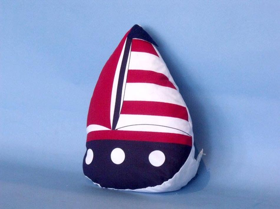 Patriotic Red with Red Stripes Sailboat Door Stopper 10""