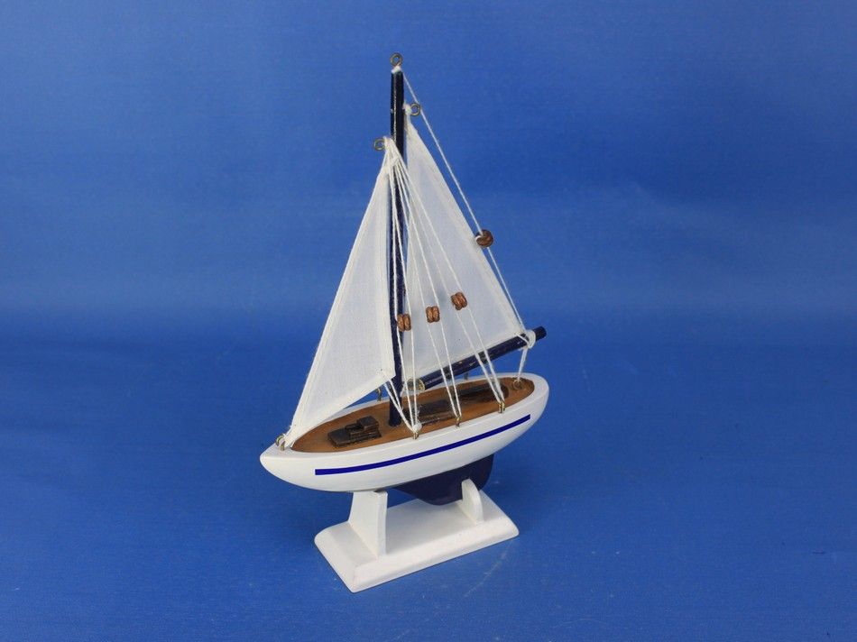 Wooden Enterprise Model Sailboat Decoration 9""