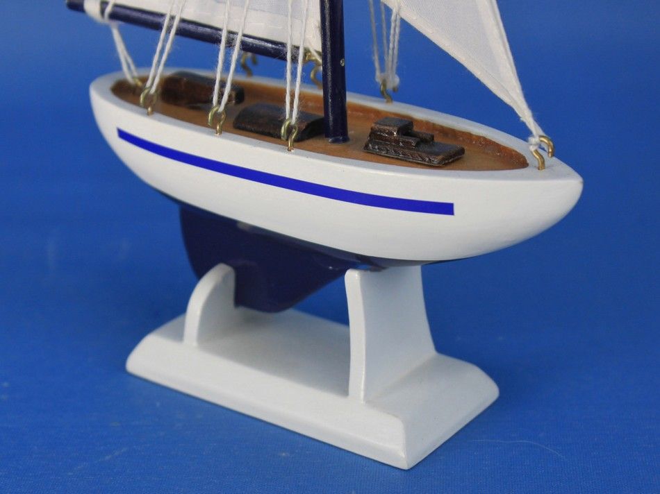 Wooden Enterprise Model Sailboat Decoration 9""