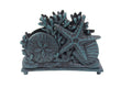Seaworn Blue Cast Iron Seashell Napkin Holder 7""