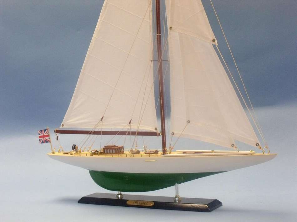 Wooden Shamrock Limited Model Sailboat 27""