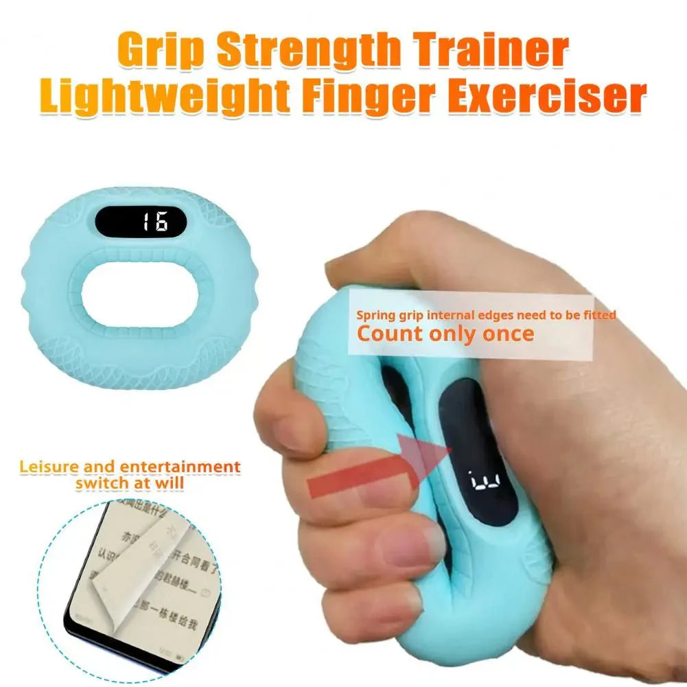 Silicone Hand Grip Trainer Ring LCD Display Bluetooth Remote APP Page Turner Forearm Finger Training Hand Grip Strengthener