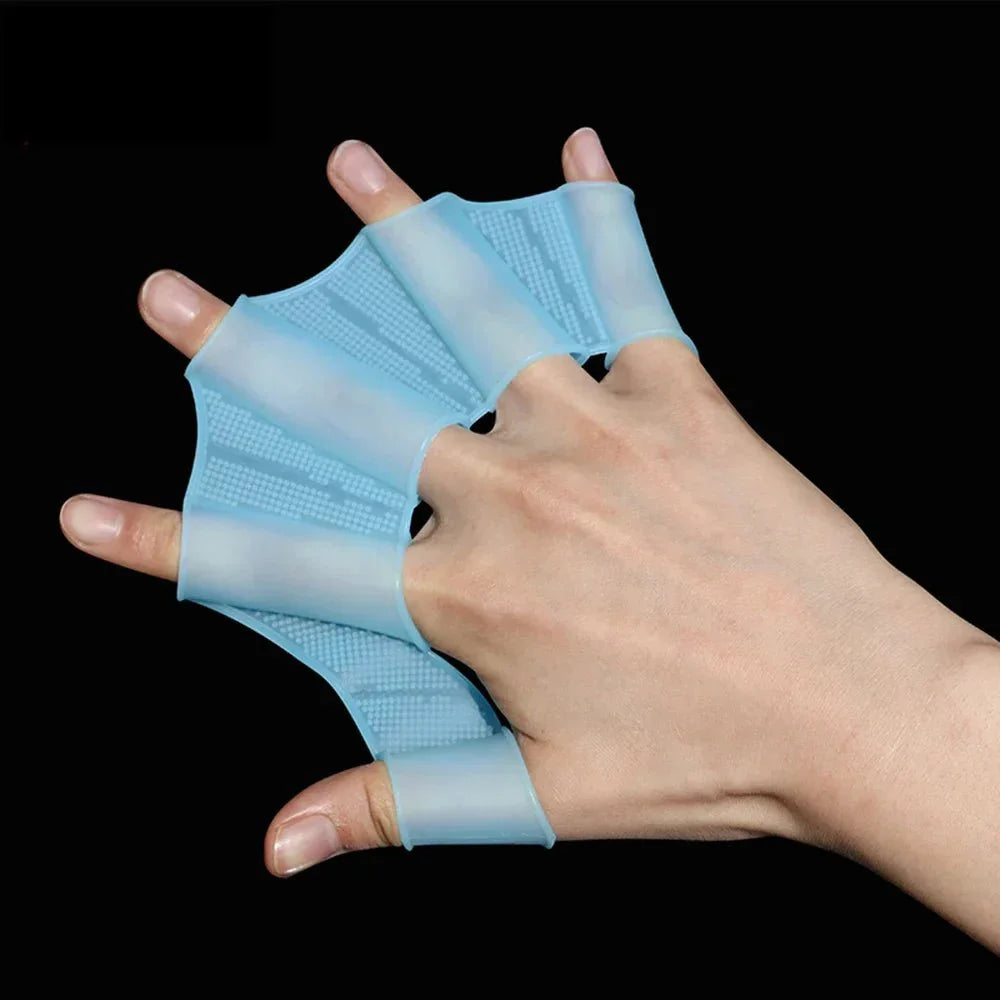 Silicone Swimming Hand Paddle Fins – Unisex Training Gloves for Pool