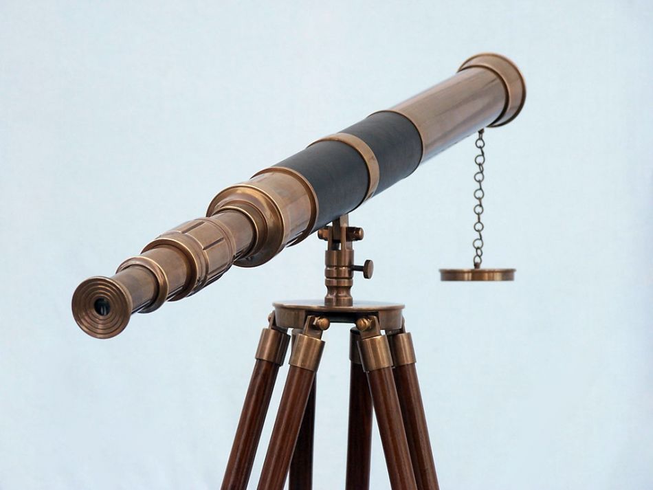 Admiral Floor Standing Antique Brass Telescope 60""