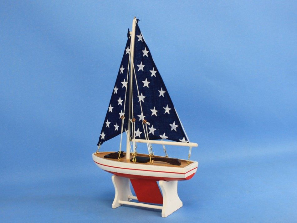 Wooden It Floats 12"" - Big Stars Floating Sailboat Model