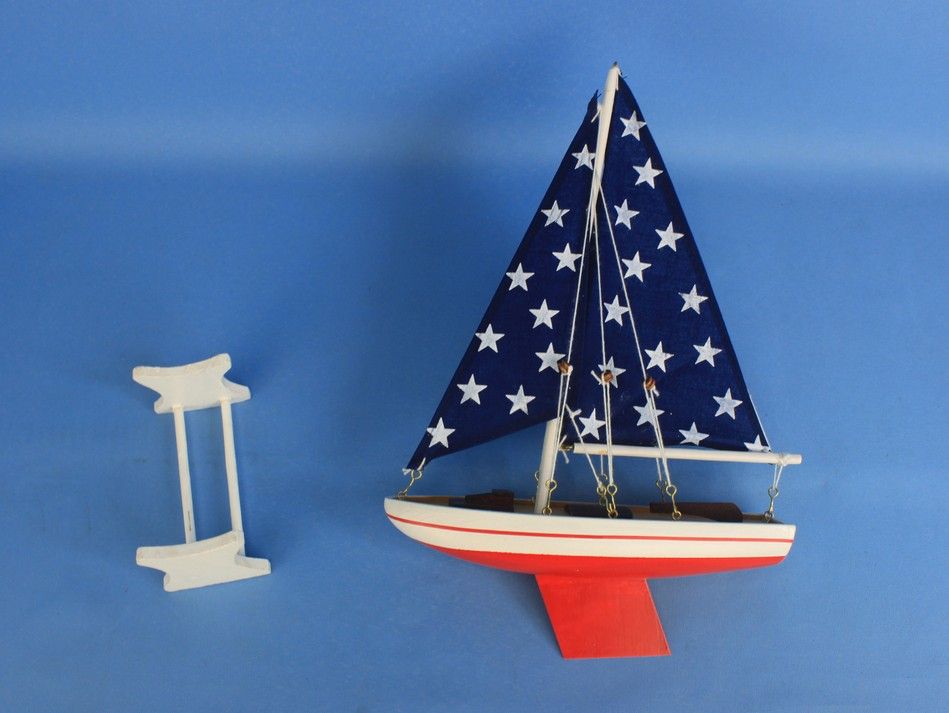 Wooden It Floats 12"" - Big Stars Floating Sailboat Model