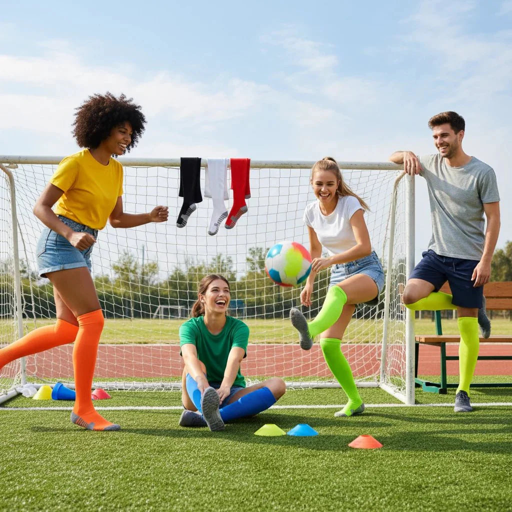Striped Athletic Over the Calf Sports Socks for All Ages