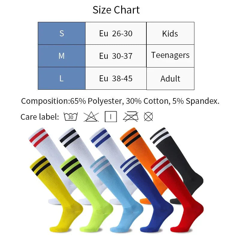 Striped Athletic Over the Calf Sports Socks for All Ages