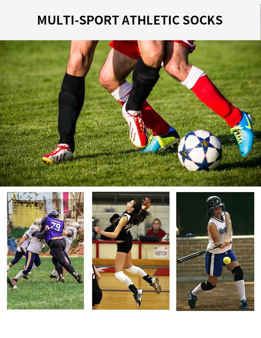 Striped Athletic Over the Calf Sports Socks for All Ages