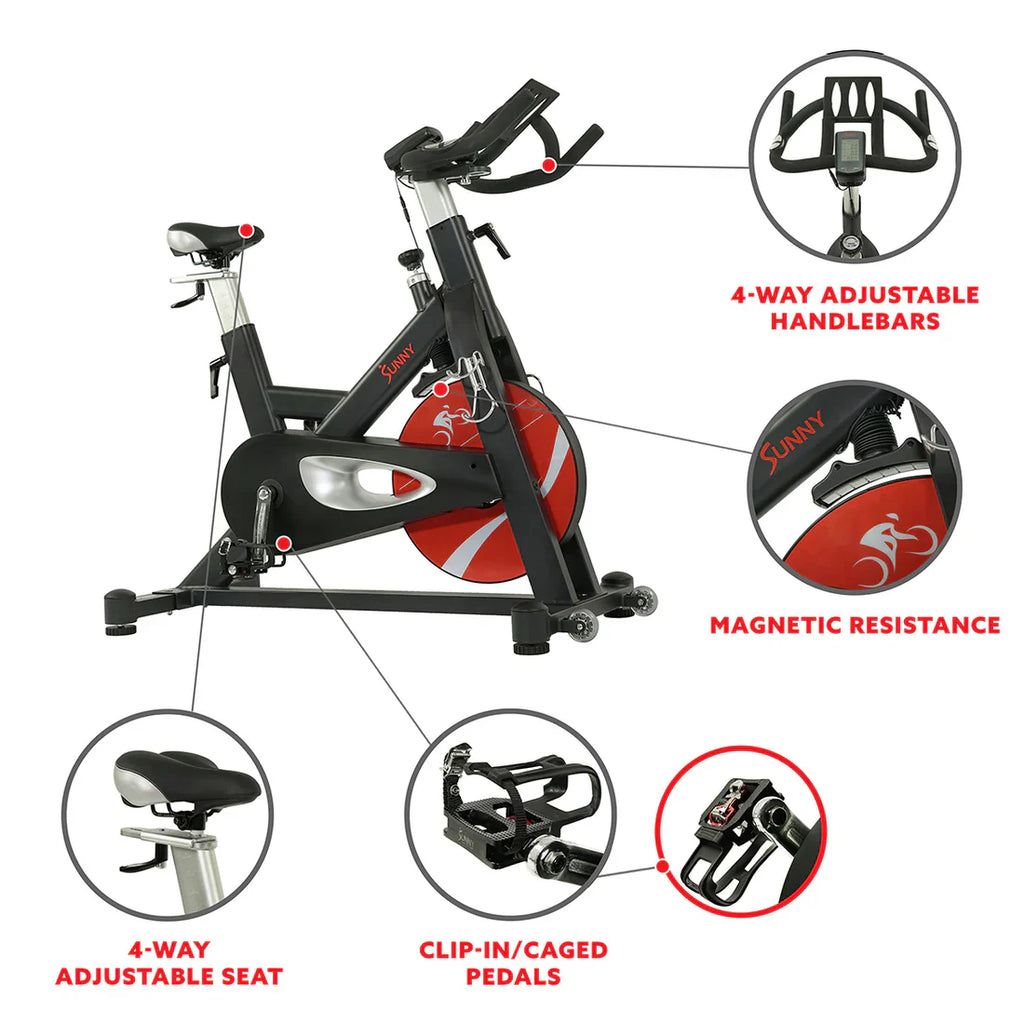 Evolution Pro Magnetic Belt Drive Heavy Duty Indoor Cycling Bike by Sunny Health & Fitness