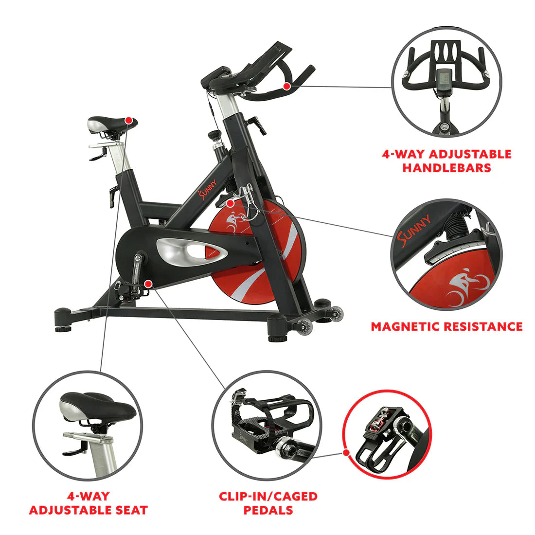 Evolution Pro Magnetic Belt Drive Heavy Duty Indoor Cycling Bike by Sunny Health & Fitness